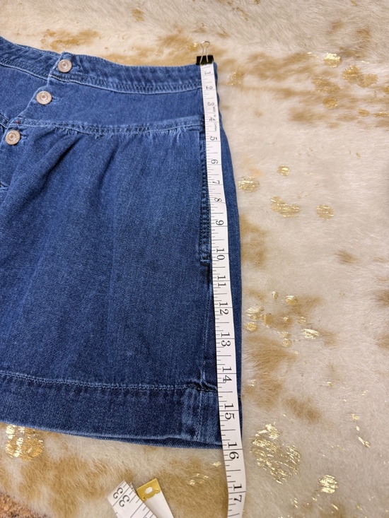 American Eagle Denim Blue Short Flair Pleaded Skirt Button Down Sz 2 - Picture 5 of 5